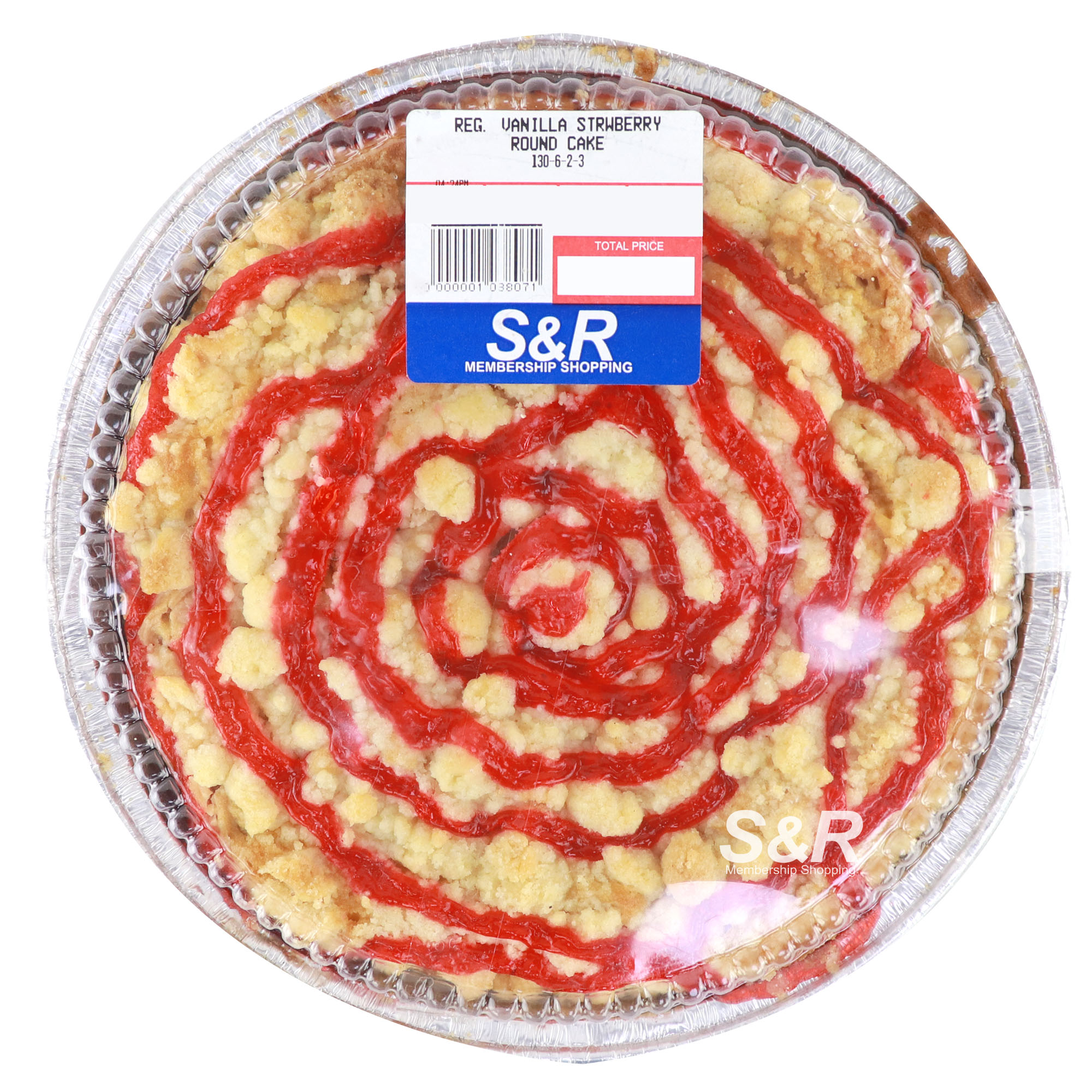 S R Regular Vanilla Strawberry Round Cake 9 Inch