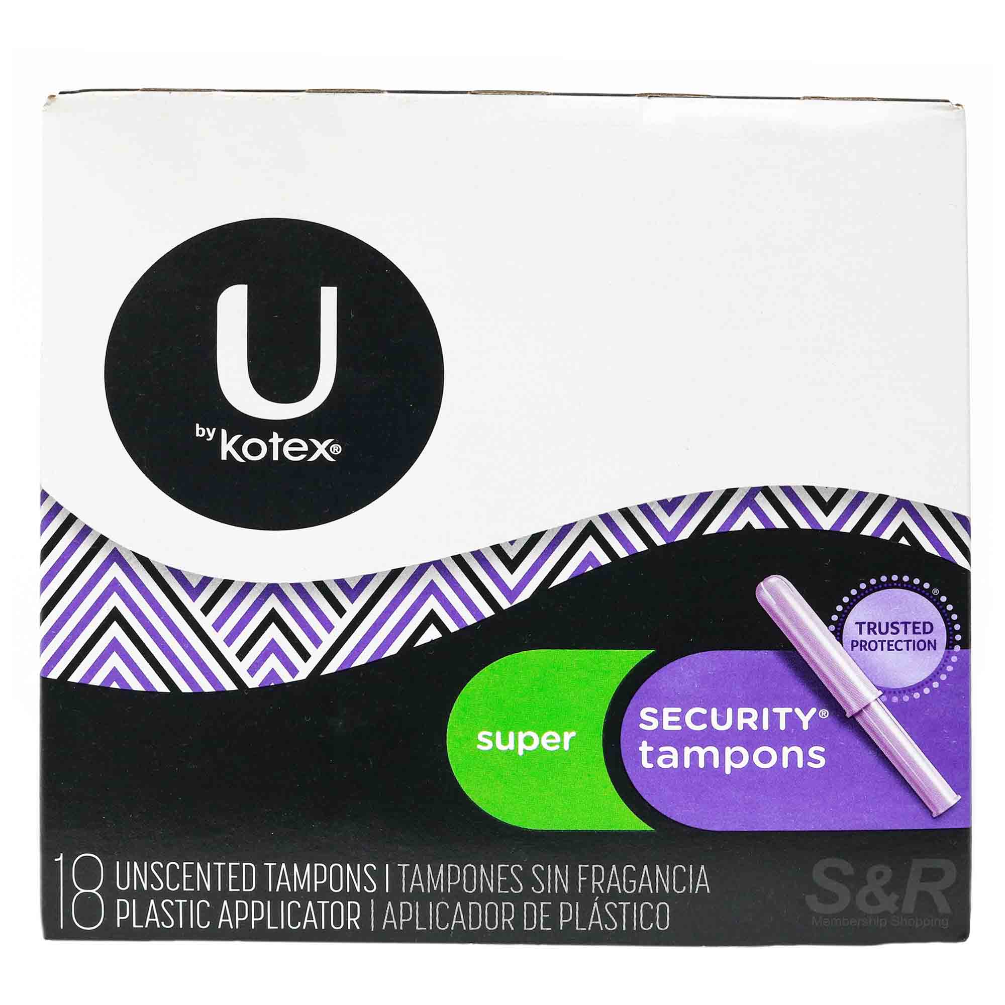 U By Kotex Security Tampons Super Absorbency 18pcs