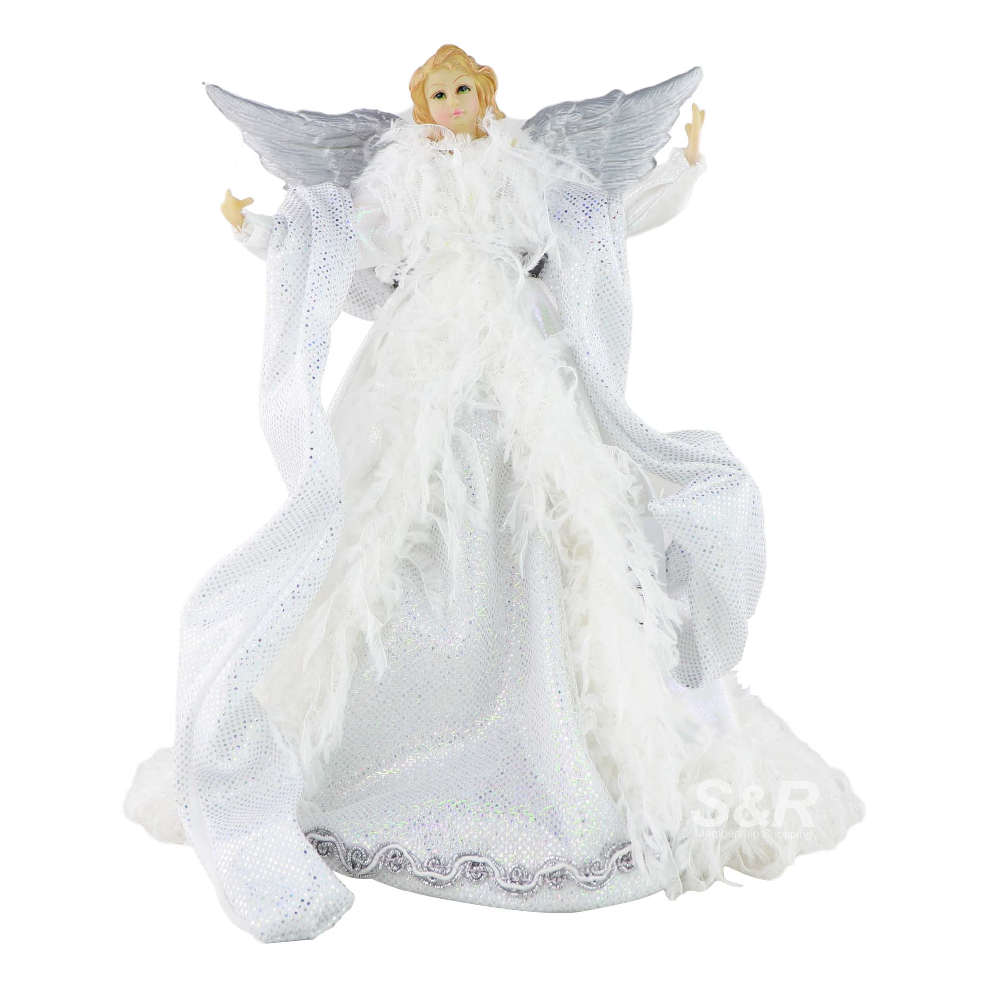 S&R White Silver Angel Tree Top 1pc